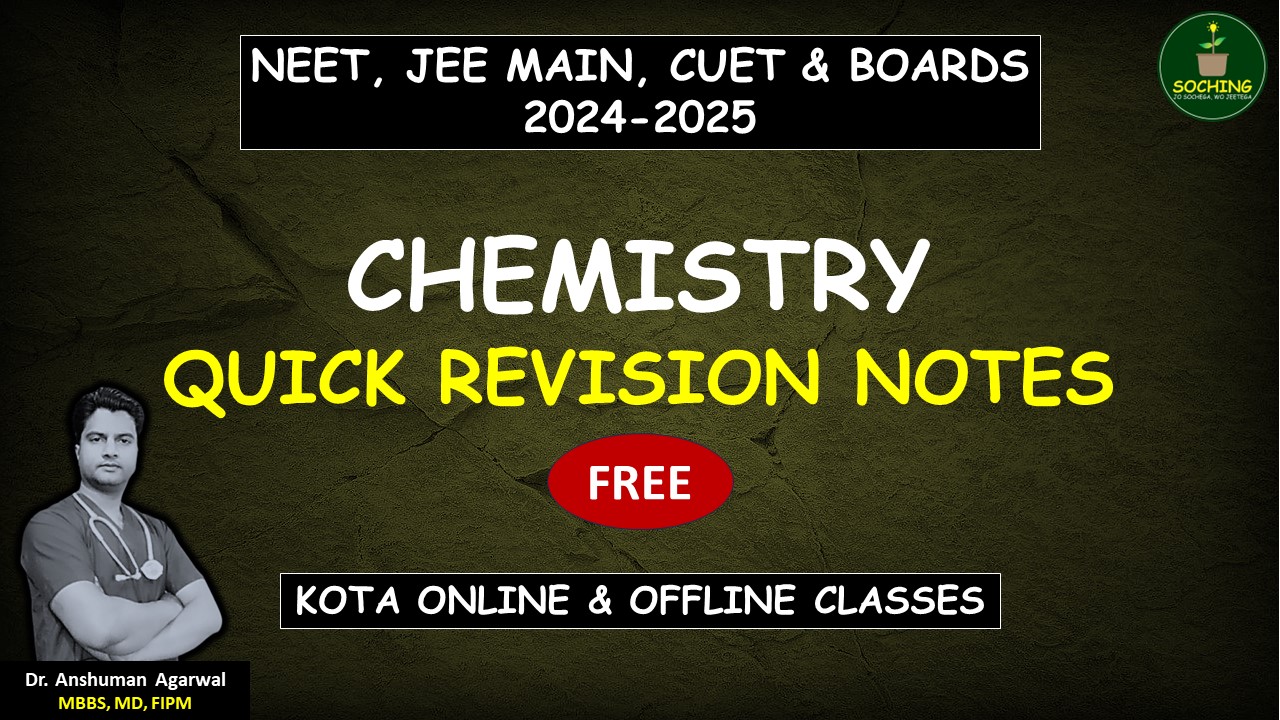 NEET CHEMISTRY QUICK REVISION NOTES AND FORMULAE BOOK